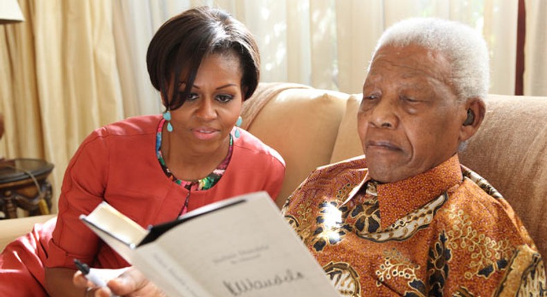 Michelle Obama With Nelson Mandela. (ABC News )