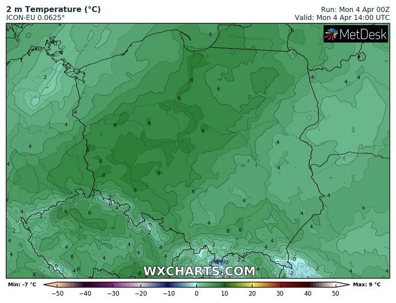 Temperatura poniżej 10 st. C