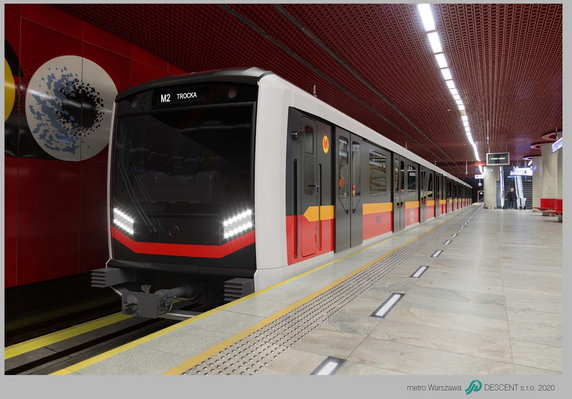 Tak będzie wyglądać wnętrze nowych pociągów metra w Warszawie (wizualizacja)