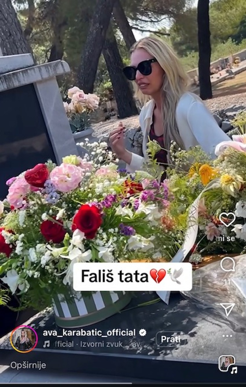 Ava Karabatić na očevom grobu