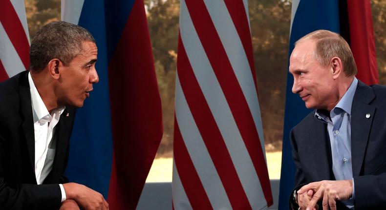 Then-US President Barack Obama meets with Russian President Vladimir Putin during a G8 Summit at Lough Erne in Enniskillen, Northern Ireland June 17, 2013. The next year, Russia was exeplled from the body, known thereafter as the G7.