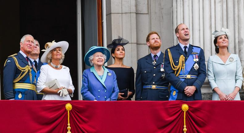 Members of the royal family at Buckingham Palace on July 10, 2018.Anwar Hussein/WireImage