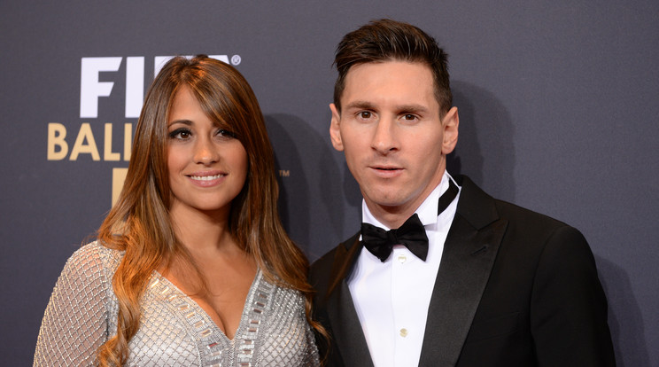 Lionel Messi és Antonella Roccuzzo/Fotó: AFP