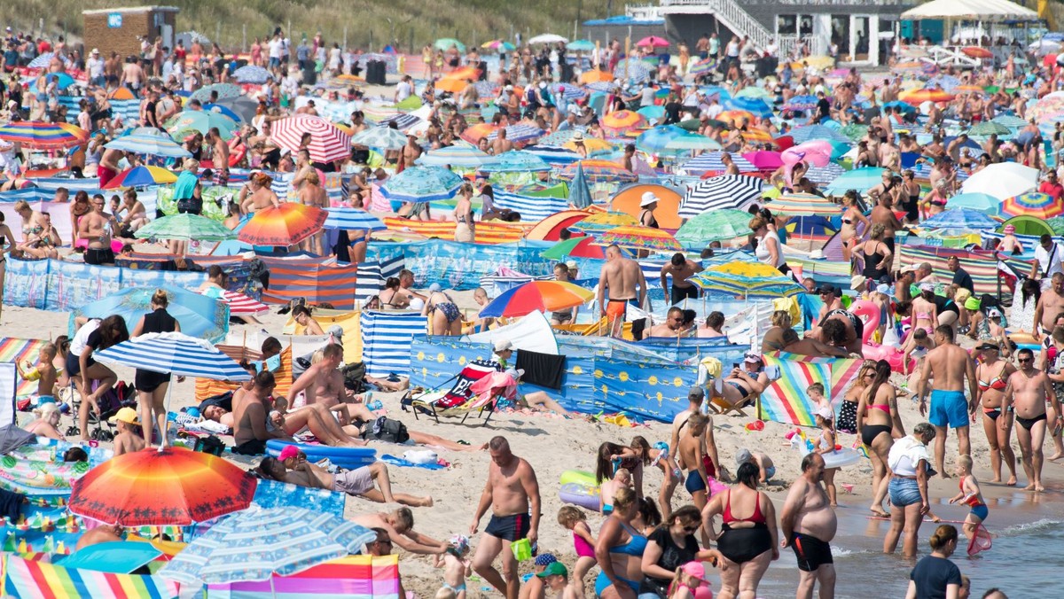 Plaża we Władysławowie, sierpień 2020 r.