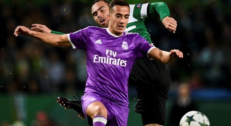 Madrid's forward Lucas Vazquez (front) suffered a right leg injury in the 4-2 final win over Kashima Antlers in Japan and will be sidelined for up to four weeks