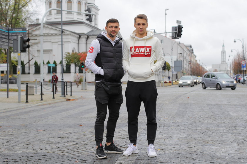 Pilka nozna. Ekstraklasa. Jagiellonia Bialystok. Przemyslaw Frankowski i Mateusz Machaj wywiad. 24.1