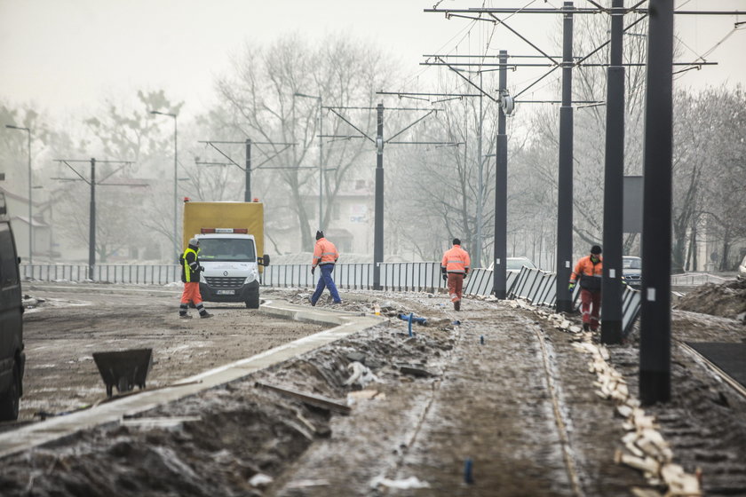 Budowa torowiska na ul. Powstańców Śląskich