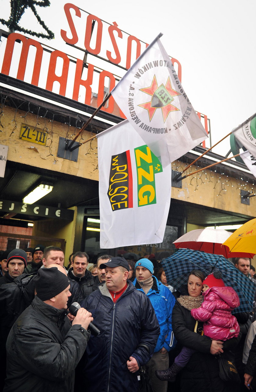 Pikieta w obronie miejsc pracy KWK Sośnica-Makoszowy