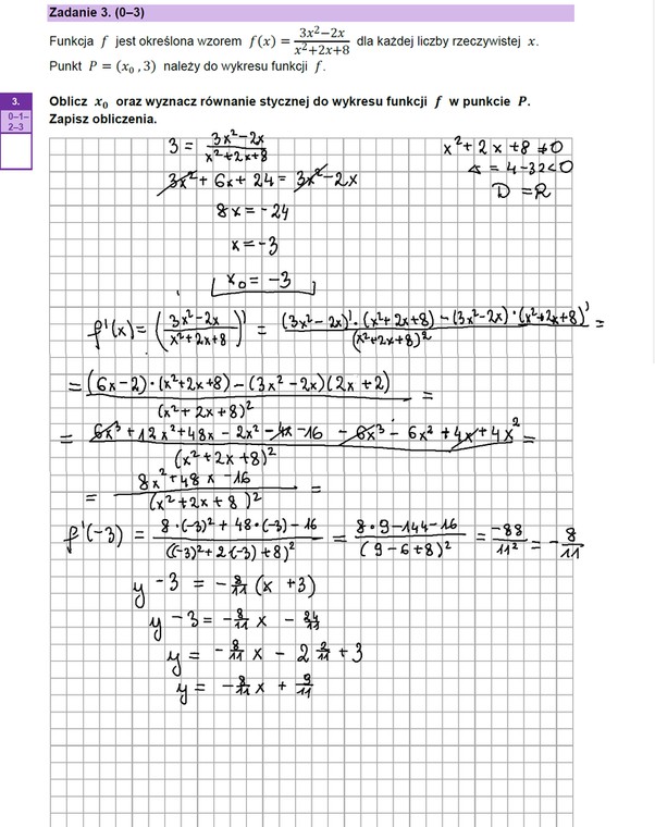 Matura 2023 — matematyka na poziomie rozszerzonym. Zadanie 3