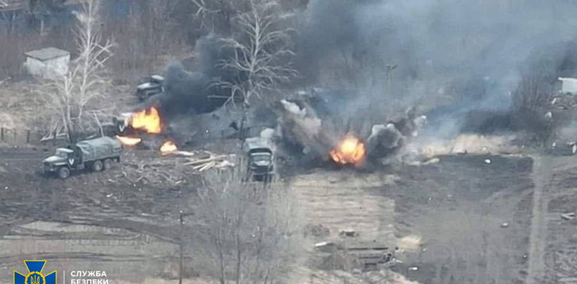 Rosyjski konwój skutecznie zaatakowany. Ukraińcy wysyłają "Płomienne pozdrowienia dla okupanta"