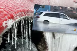 Morze lodu otoczyło samochody na parkingu. "Nie ma nic, co dałoby się uratować" [WIDEO]