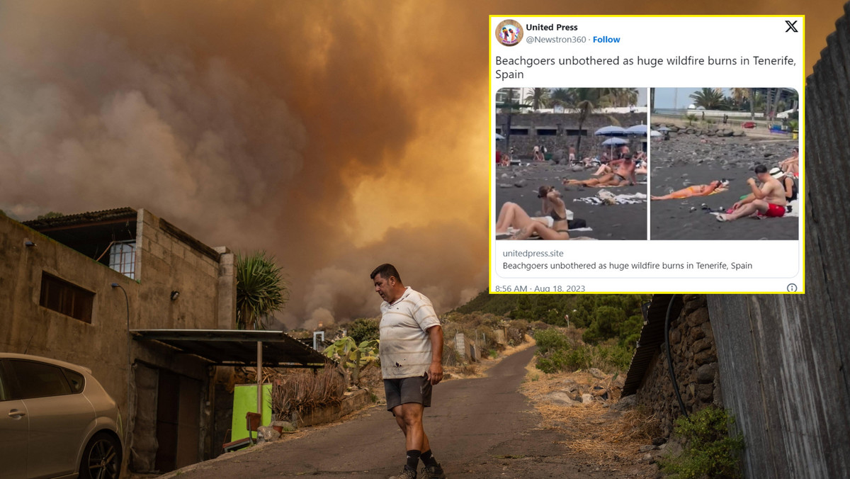 Gigantyczny pożar szaleje na Teneryfie. Turyści ignorują żywioł