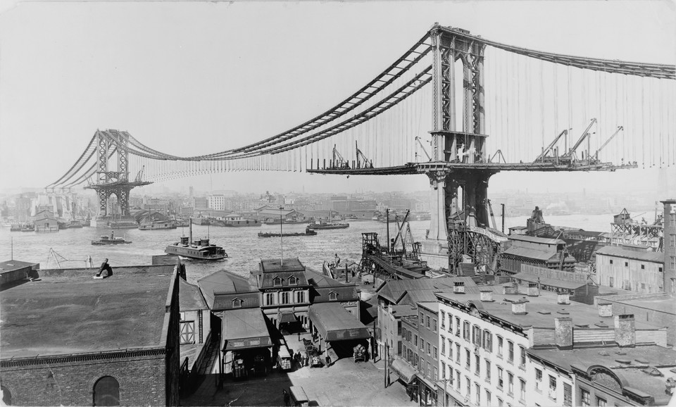 Budowa Manhattan Bridge (1909 r.)