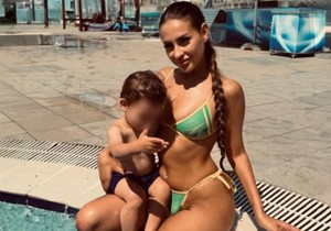 Stefani Grujić sa sinom