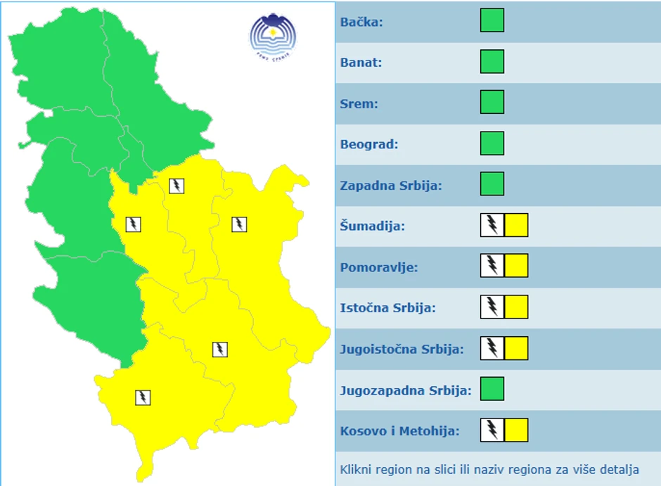 Meteoalarm za danas