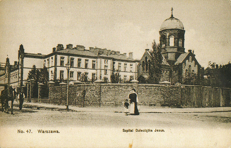 Szpital Dzieciątka Jezus na pocztowce z początku XX wieku