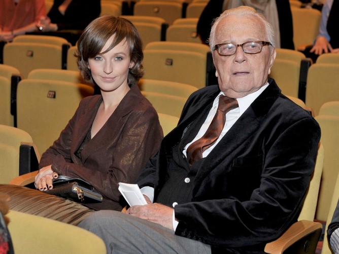 Kamila i Andrzej Łapiccy na premierze spektaklu 'Szkoła żon' w Teatrze Polskim.