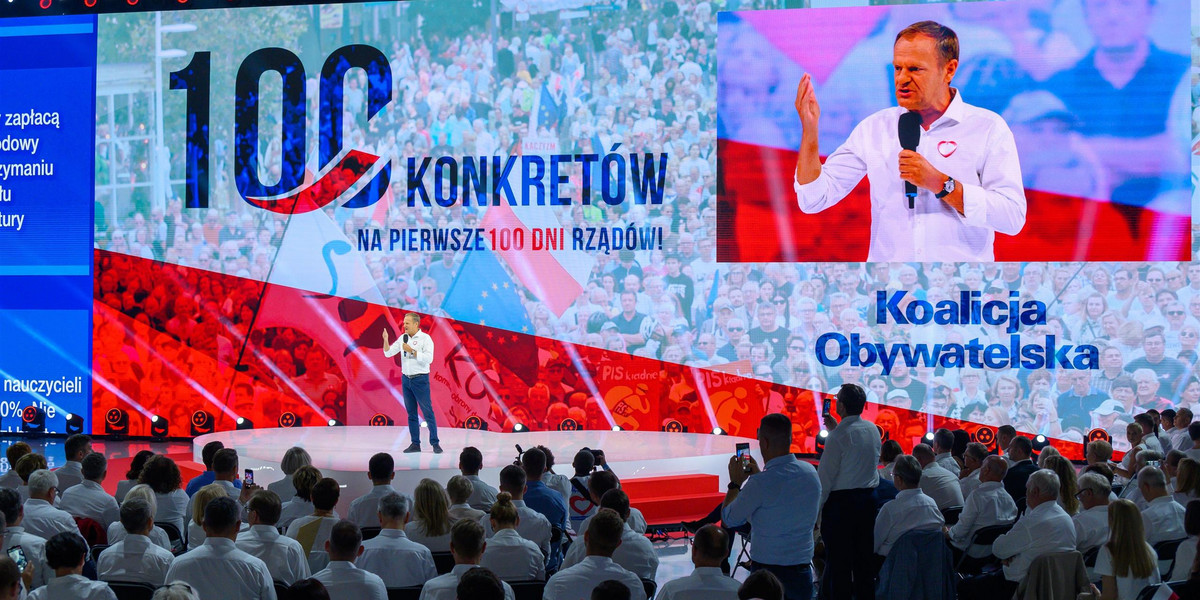 Wybory 2023. Konwencja KO w Tarnowie. Donald Tusk odkrywa karty.