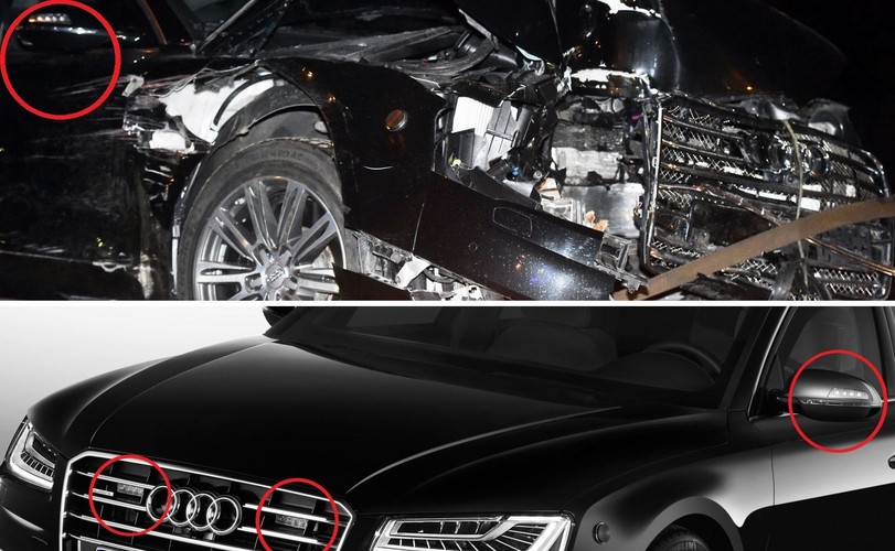 Audi A8 L Security - miejsca, w których jest wbudowana sygnalizacja auta uprzywilejowanego