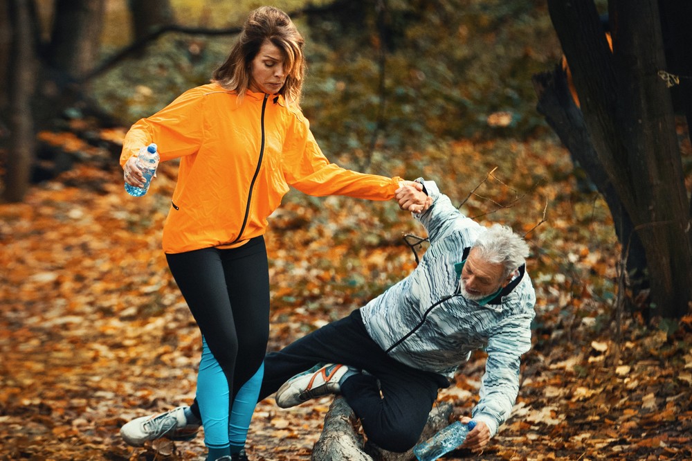 Sturz beim Spazieren