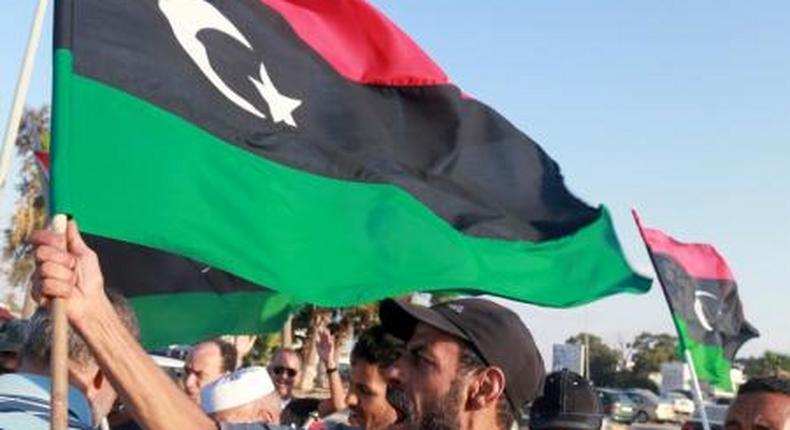 Protest against the U.N. to draft agreement talks headed by the Head of United Nations Support Mission in Libya, Bernardino Leon in Benghazi, September 18, 2015.