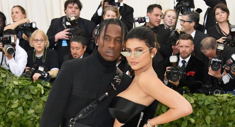 Travis Scott and Kylie Jenner wore edgy looks to the 2018 Met Gala.