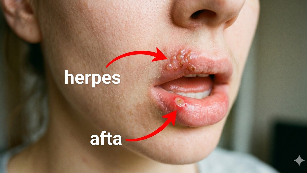 Herpes i afta, ilustracija kreirana uz pomoć AI.