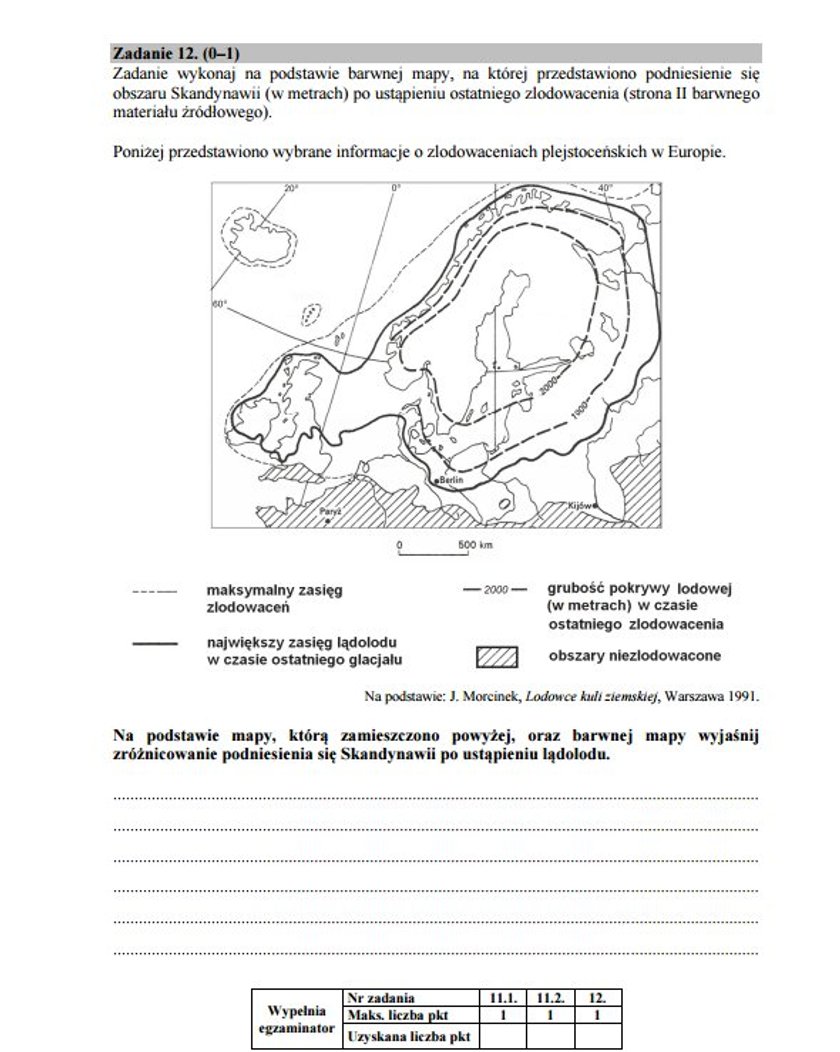 Arkusz egzaminacyjny - geografia na poziomie rozszerzonym