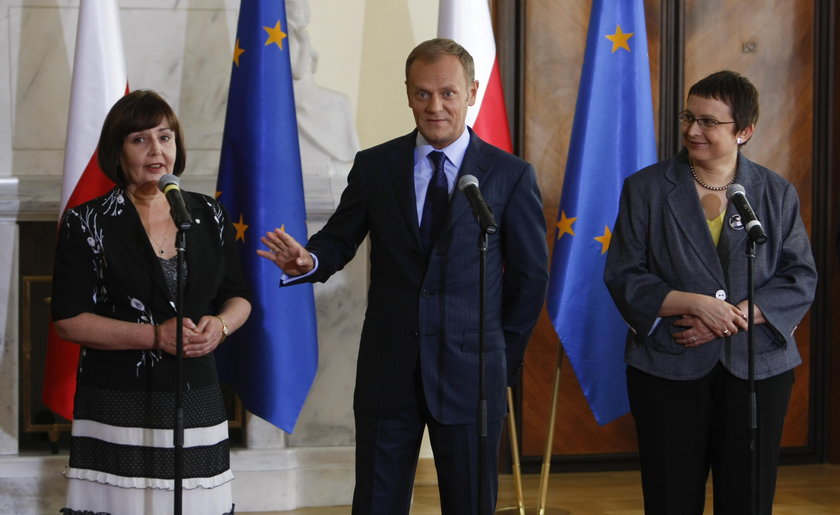 Jolanta Fedak, Donald Tusk, Katarzyna Hall