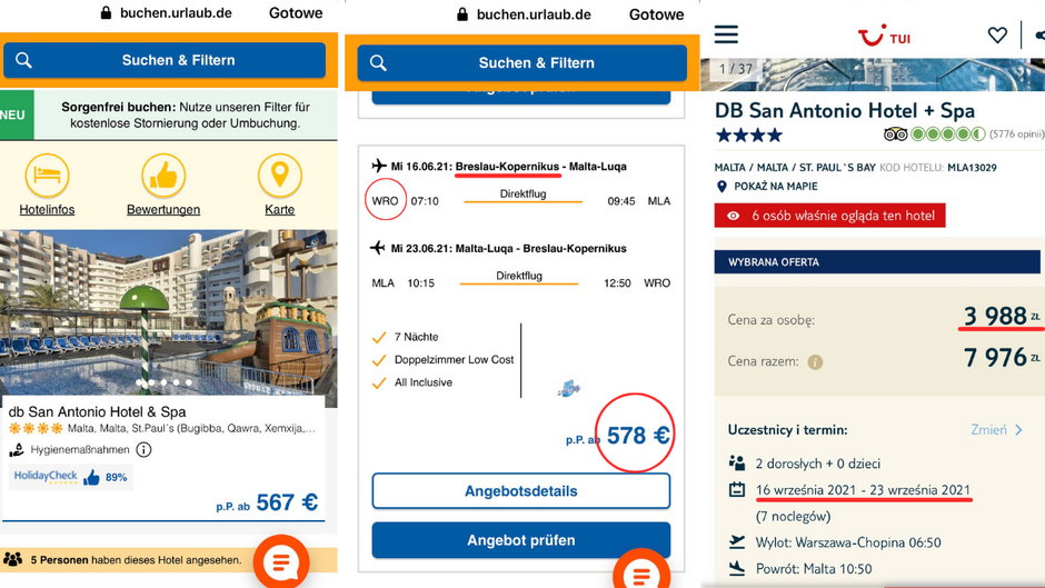 Porównanie cen wycieczek na Maltę w niemieckim i polskim biurze podróży