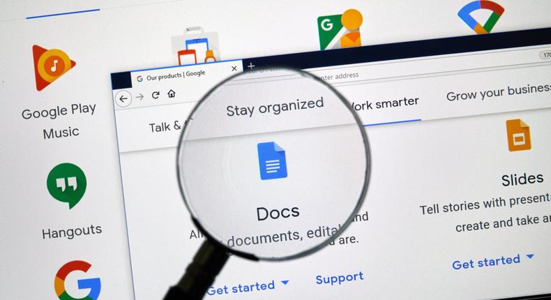 Google Docs on computer