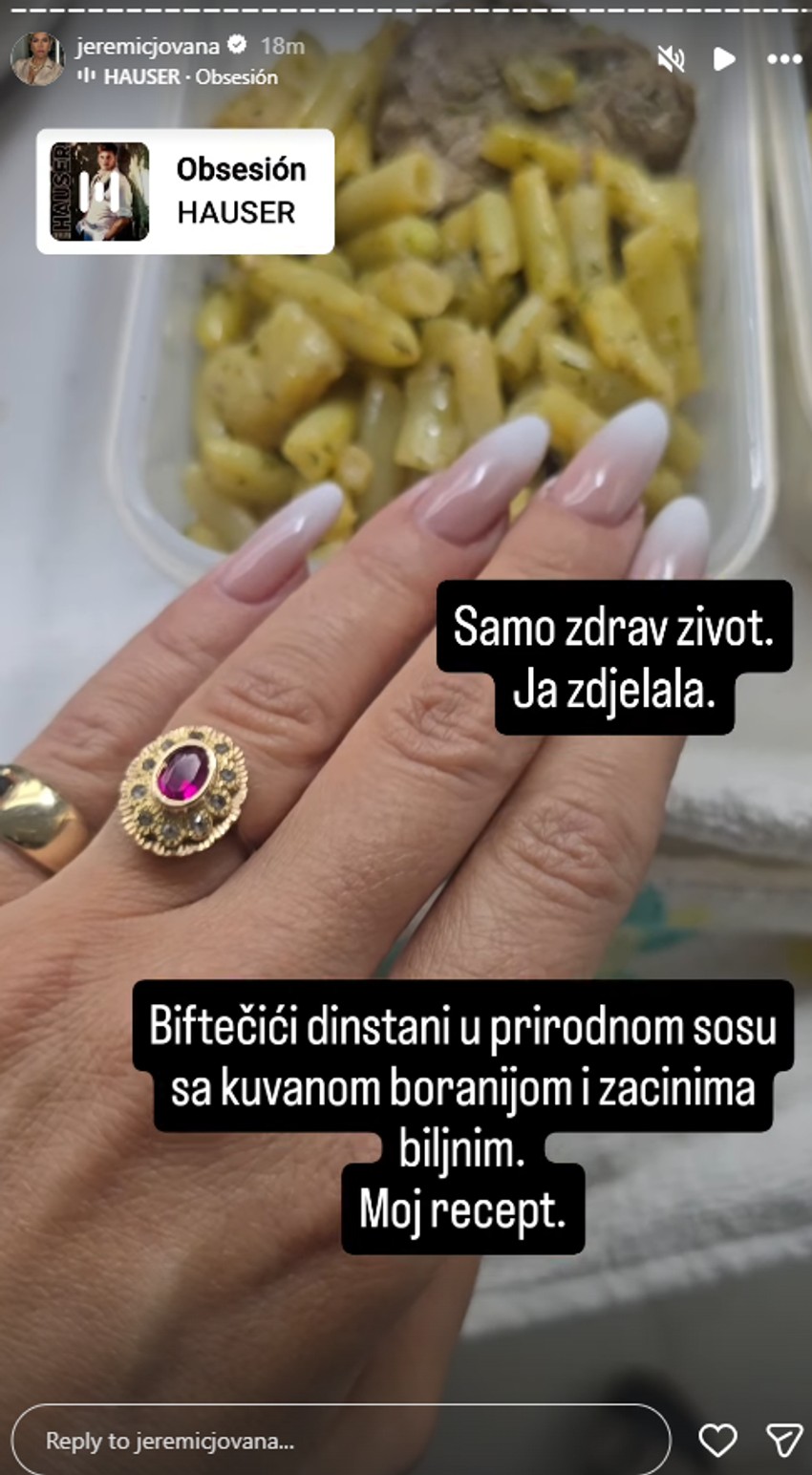 Jovana Jeremić pokazala kako se hrani