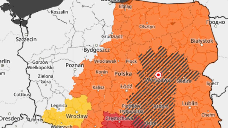 Ostrzeżenia meteo dla Polski 2406