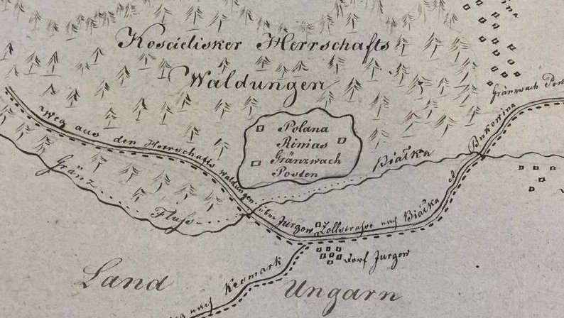 XIX-wieczna mapa lasów dworskich Kościeliska