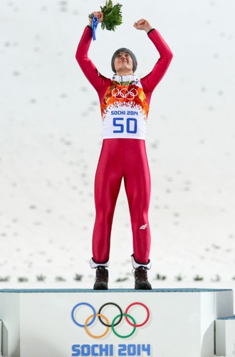 Kamil Stoch na podium w Soczi