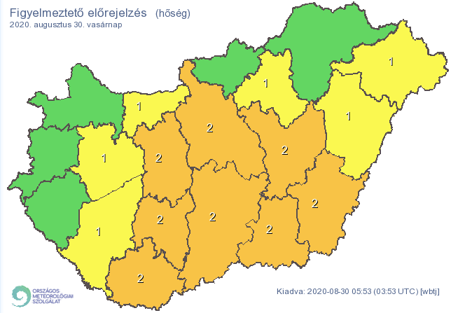 A hőség miatt több megyére is riasztást adtak ki / Fotó: met.hu