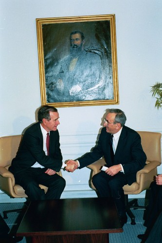 Tadeusz Mazowiecki i George Bush