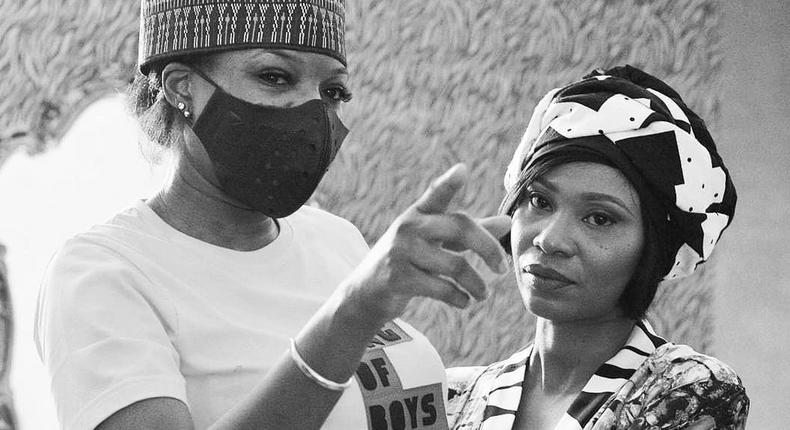 Kemi Adetiba and Nse Ikpe-Etim on the set of King of Boys sequel [Instagram/@nseikpeetim]