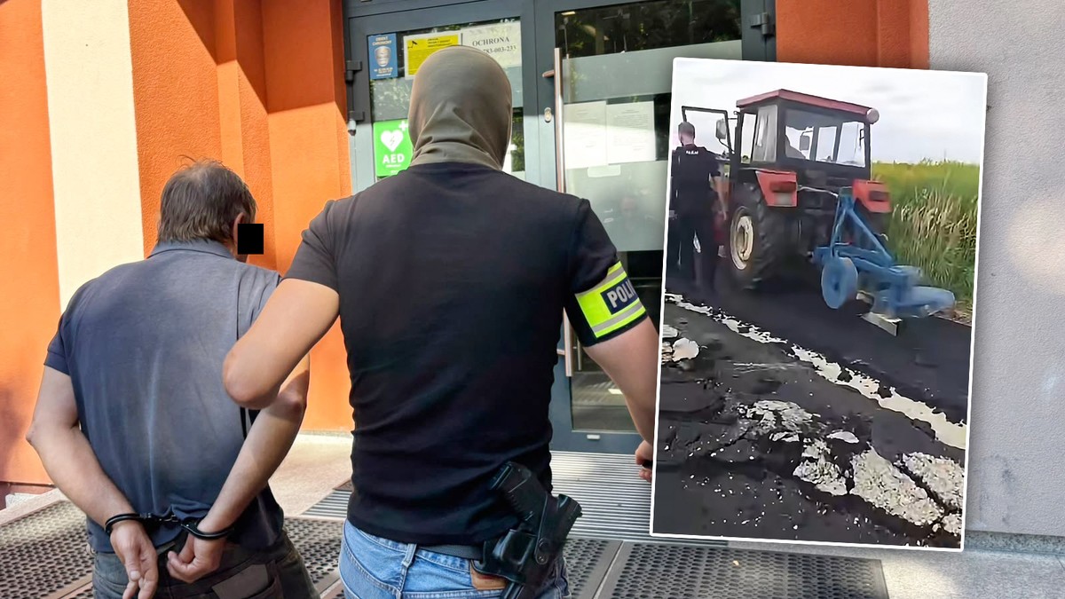 Jest areszt dla rolnika za zaoranie asfaltu. Błyskawiczna decyzja sądu w Gliwicach