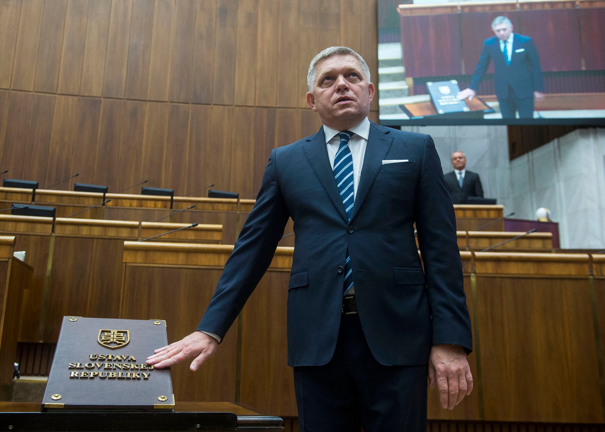 Robert Fico (Smer-SD) skladá poslanecký sľub počas ustanovujúcej schôdze Národnej rady Slovenskej republiky.