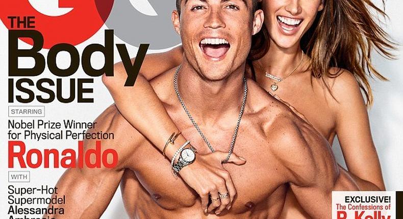 Alessandra and Cristiano made quite the sexy duo as they stripped off to grace the cover of GQ's latest body issue