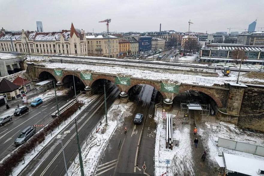 Wiadukt nad ul. Grzegórzecką przed rozbiórką