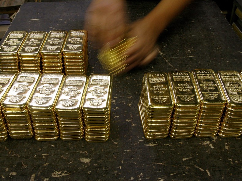 Bank of America thinks gold will hit $3,500 an ounce.REUTERS/Arnd Wiegmann