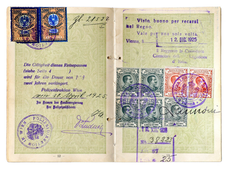 Stary paszport austriacki ok. 1925 r.