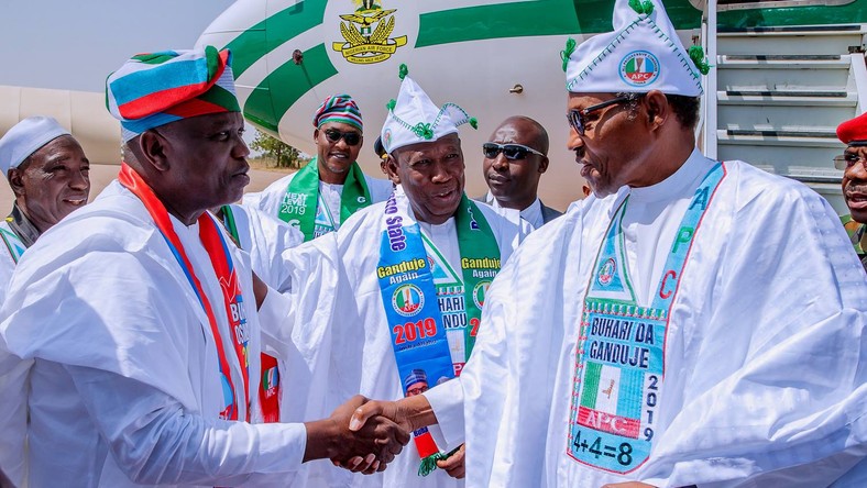 President Buhari with Governor Ambode of Lagos during his visit to Kano state on Thursday, January 31, 2019 [The Cable News]