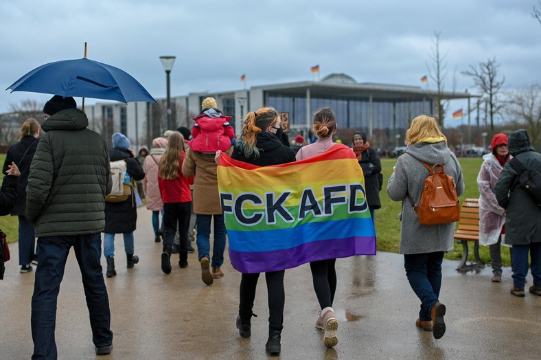 Demonstranci krytykowali głównie działania AfD