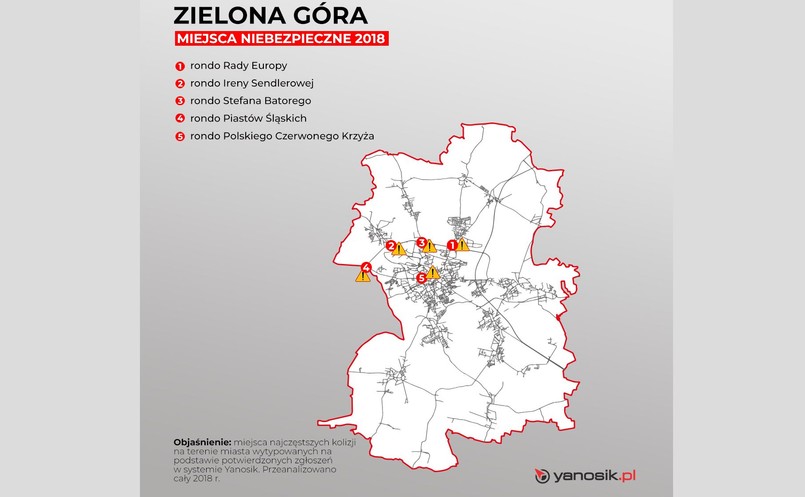 5 najbardziej niebezpiecznych miejsc w Zielonej Górze