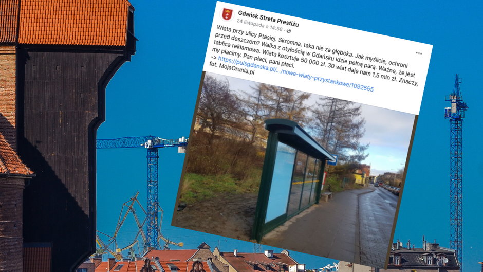 Sprawa bardzo wąskich wiat od kilku dni budzi kontrowersje, nie tylko w Gdańsku (screen: Facebook.com/GdanskStrefa