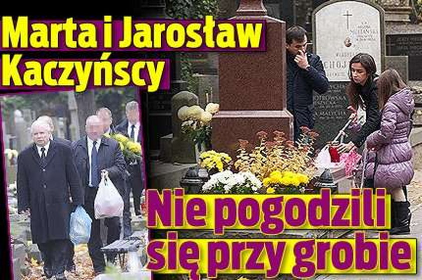 Marta i Jarosław Kaczyńscy. Nie pogodzili się przy grobie