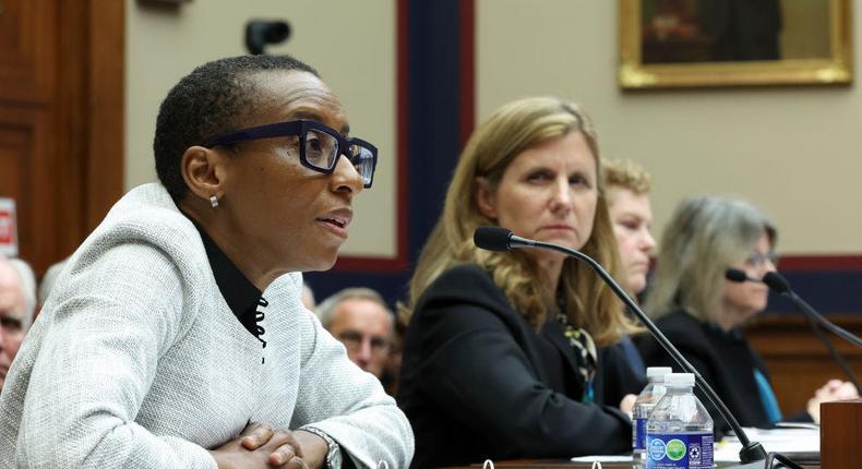 Harvard president Claudine Gay (L) and Penn president Liz Magill (R) have been criticized for their testimony during a congressional hearing about antisemitism on campus.Kevin Dietsch/Getty Images